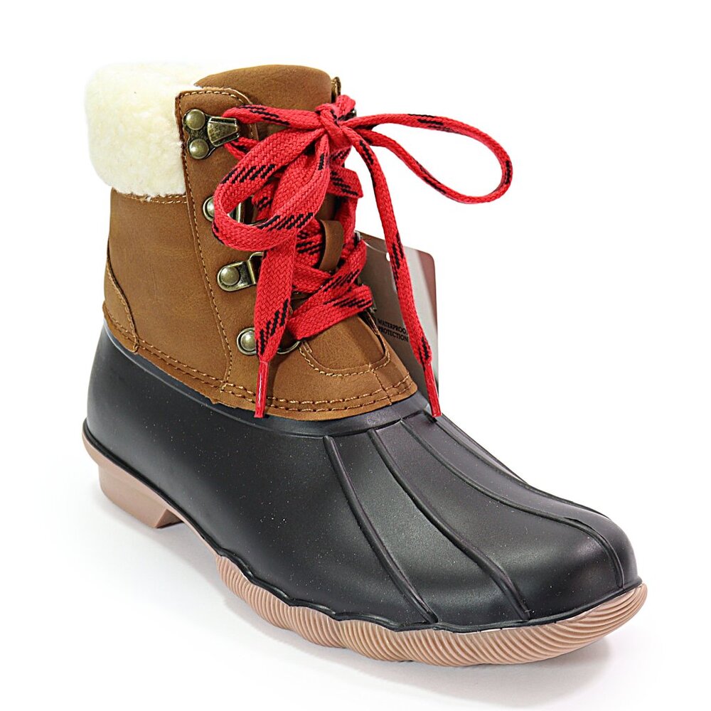 Magellan Women's Sherpa Collar Duck Boot Waterproof Winter Ankle Bootie Size 9 M